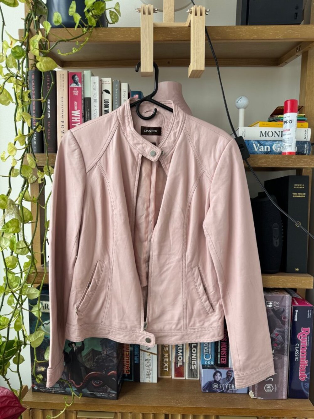 Danier Blush Pink Leather Jacket Size M
